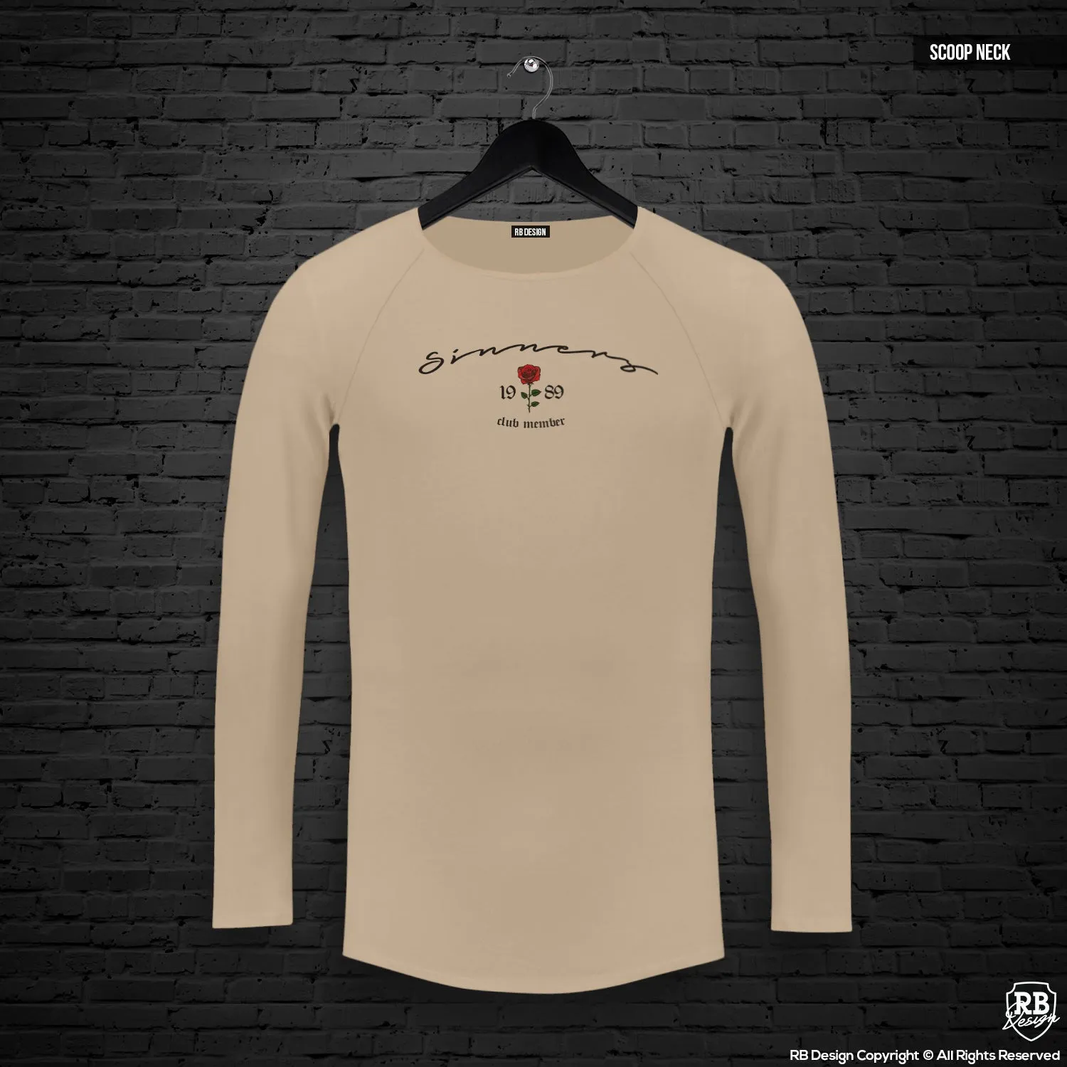 Mens Long Sleeve T-shirt "Sinners Club Member" MD919