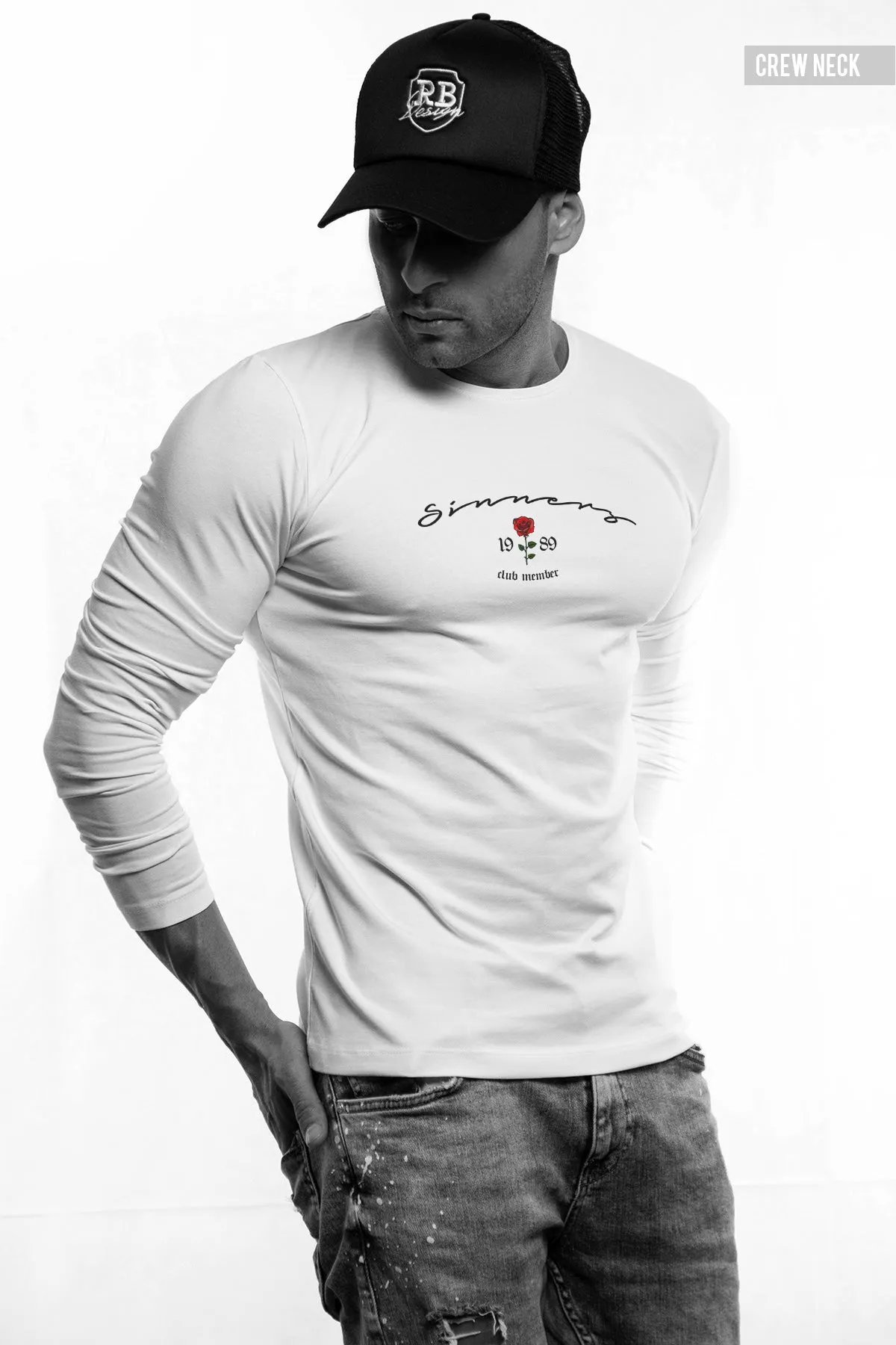 Mens Long Sleeve T-shirt "Sinners Club Member" MD919