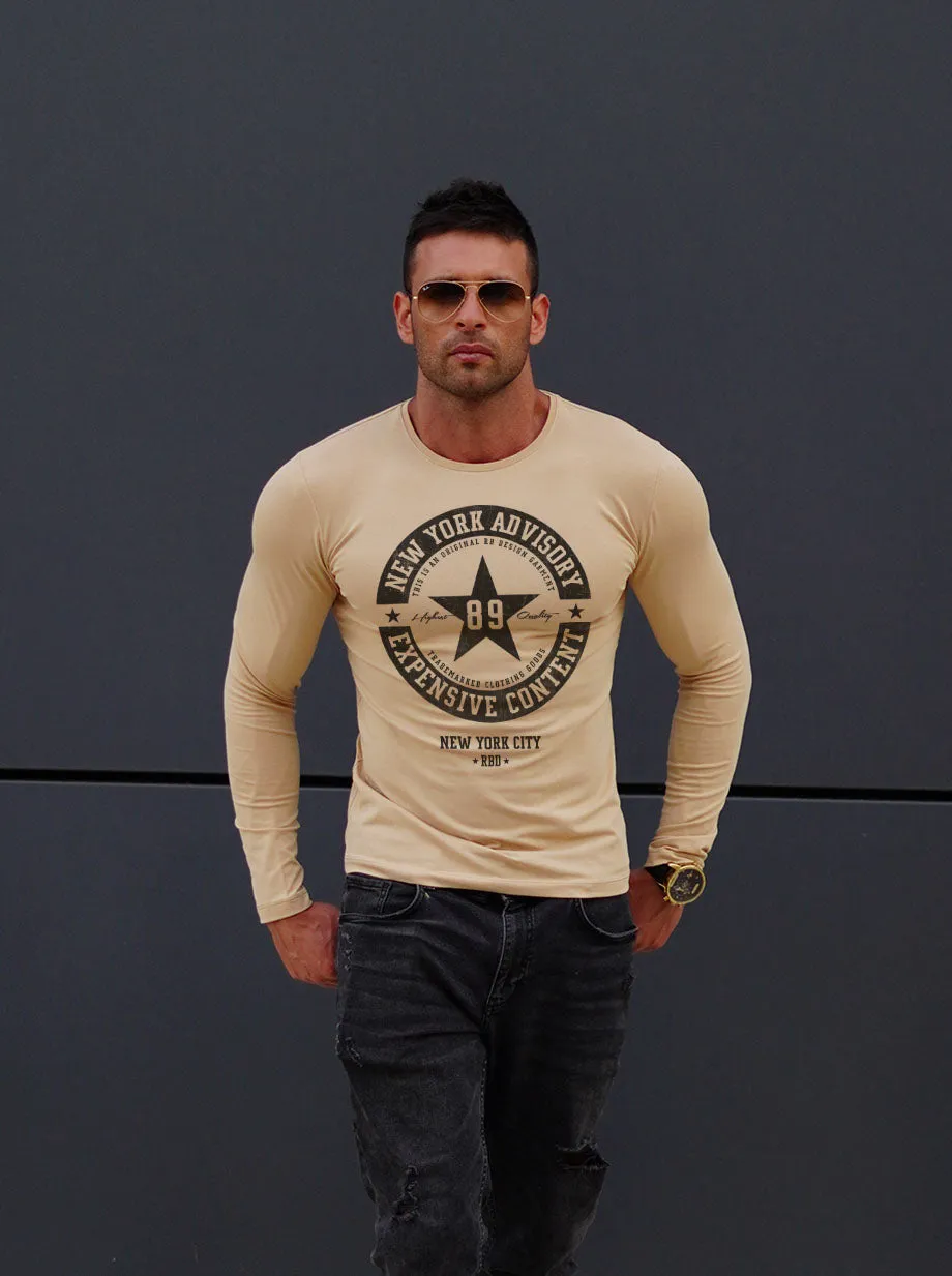 Mens Long Sleeve T-shirt"New York Advisory" MD891