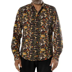 Mushroom Long Sleeve Button-Up Shirt