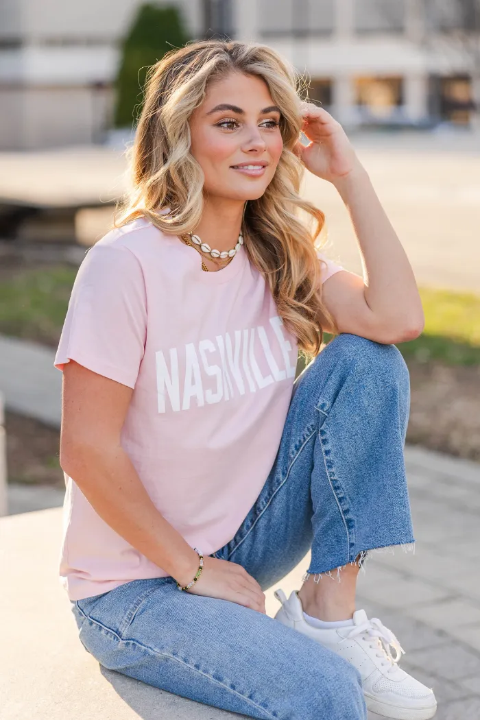 Nashville Basic Tee in Pink