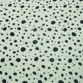 Navy Dots on White Background Printed Crepe Fabric