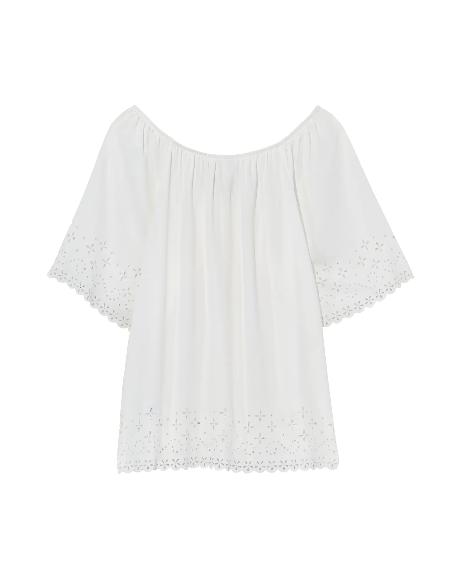 Noralee Off-the-Shoulder Top with Detailed Hem | White