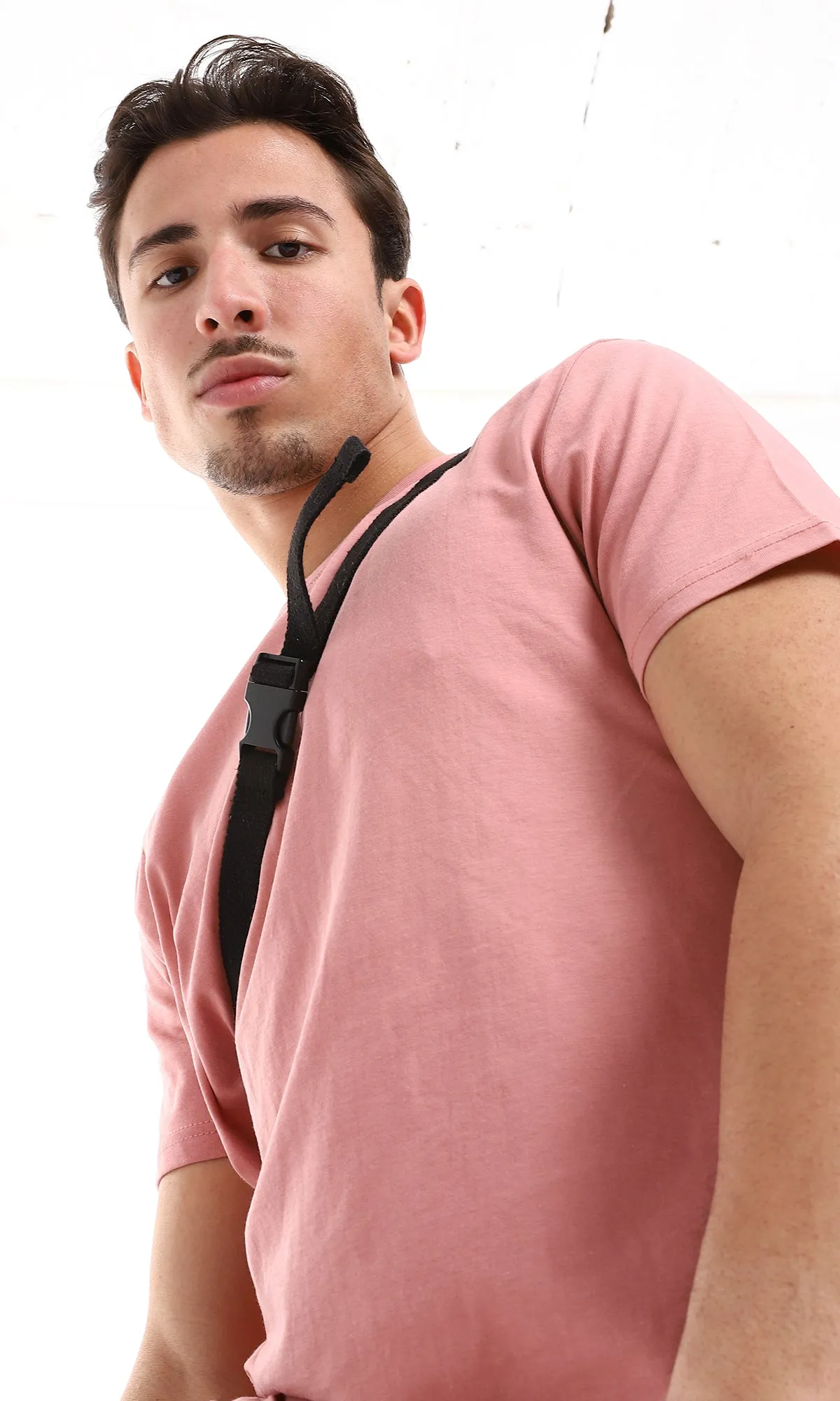 O165976 Round Neck Plain Practical Simon Tee