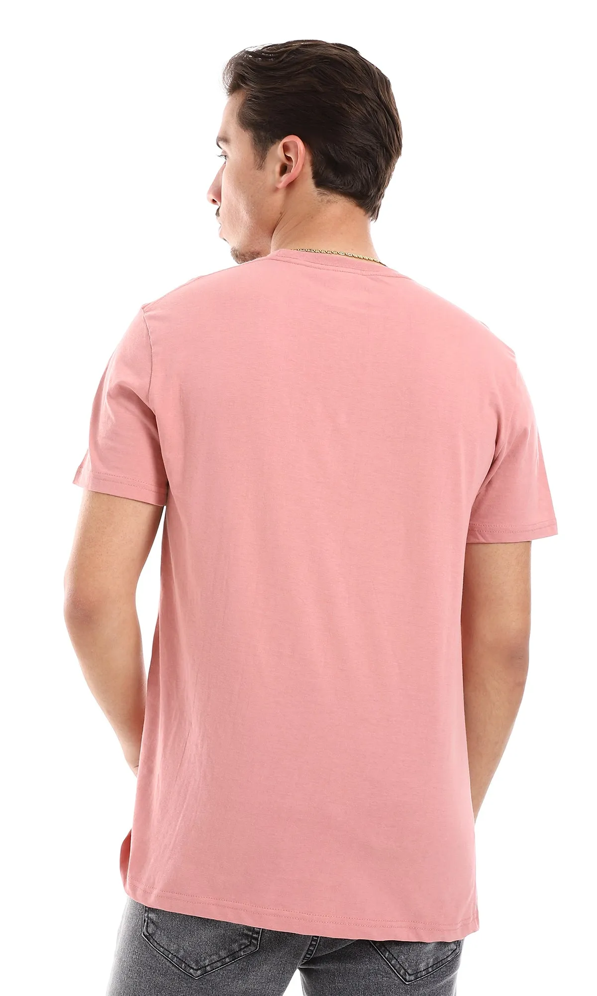 O165976 Round Neck Plain Practical Simon Tee