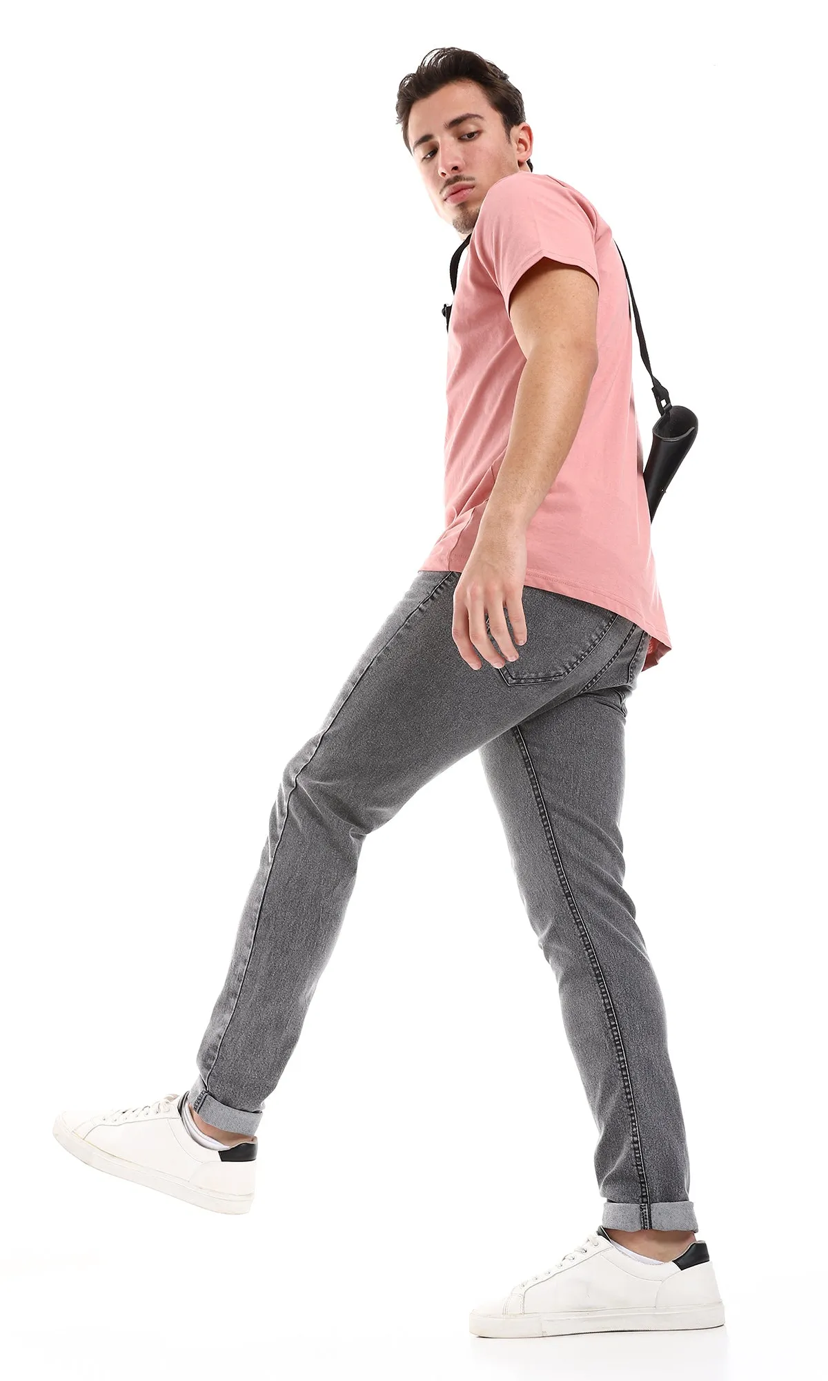 O165976 Round Neck Plain Practical Simon Tee