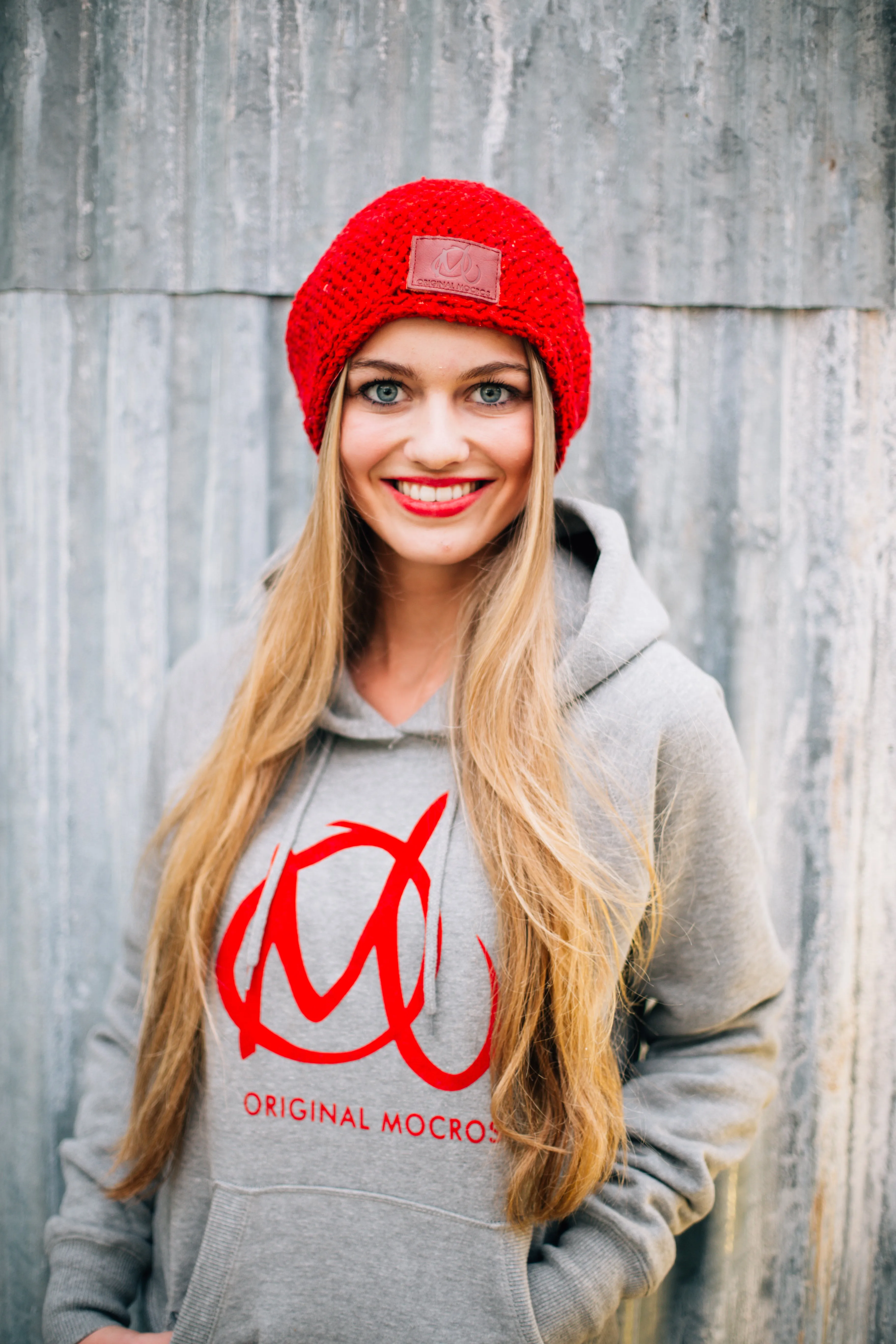 Original Mocros Lange Muts - Plain Rood