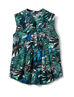 Palm Jaquard Pintuck Popover