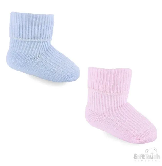 Pink/Blue NB Plain TOT Socks S03-PB-NB