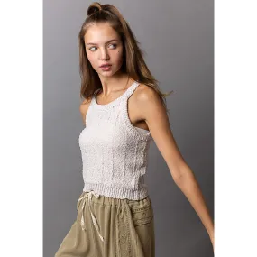 POL Women's Oatmeal Halterneck Sweater Tank