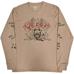 Queen "Handwritten" Sand Long Sleeve T shirt