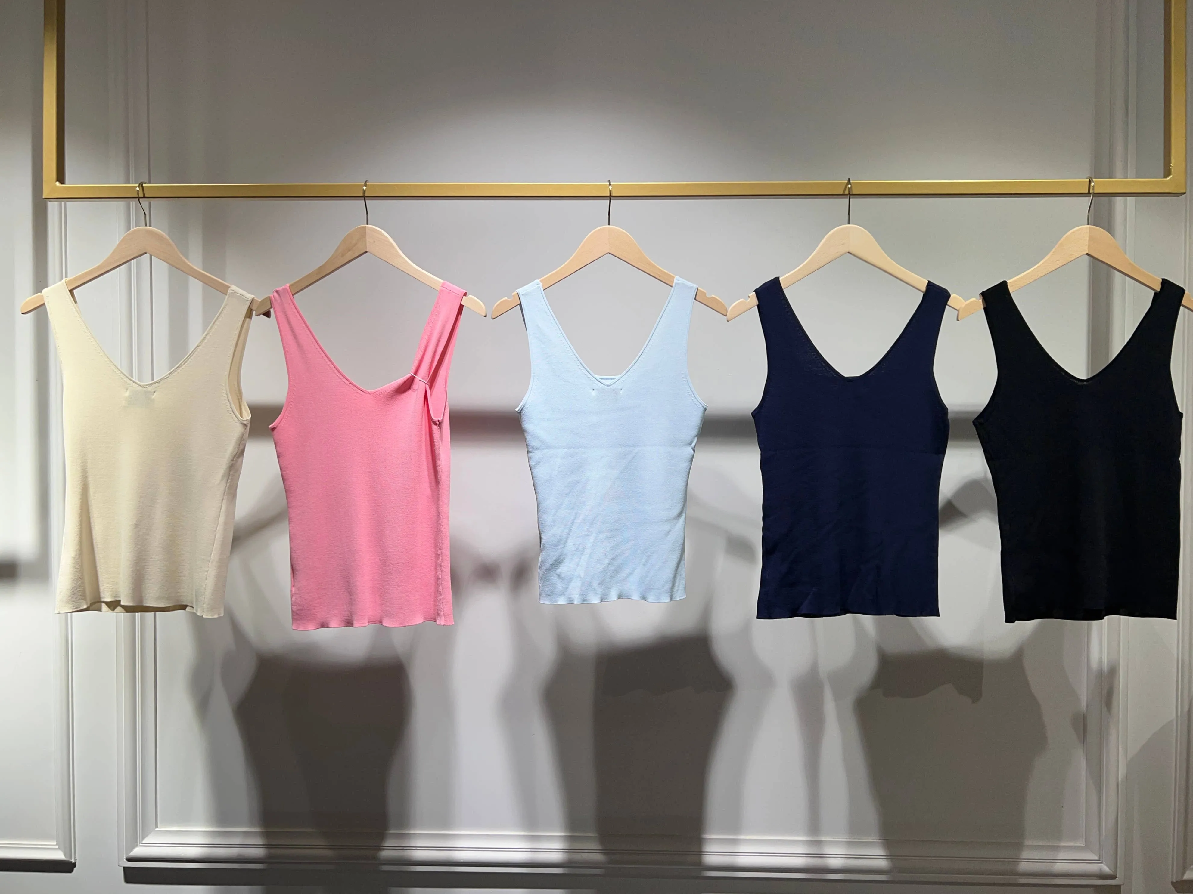Reversible 2-in-1 V-neck and square neck tank top