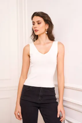 Reversible 2-in-1 V-neck and square neck tank top