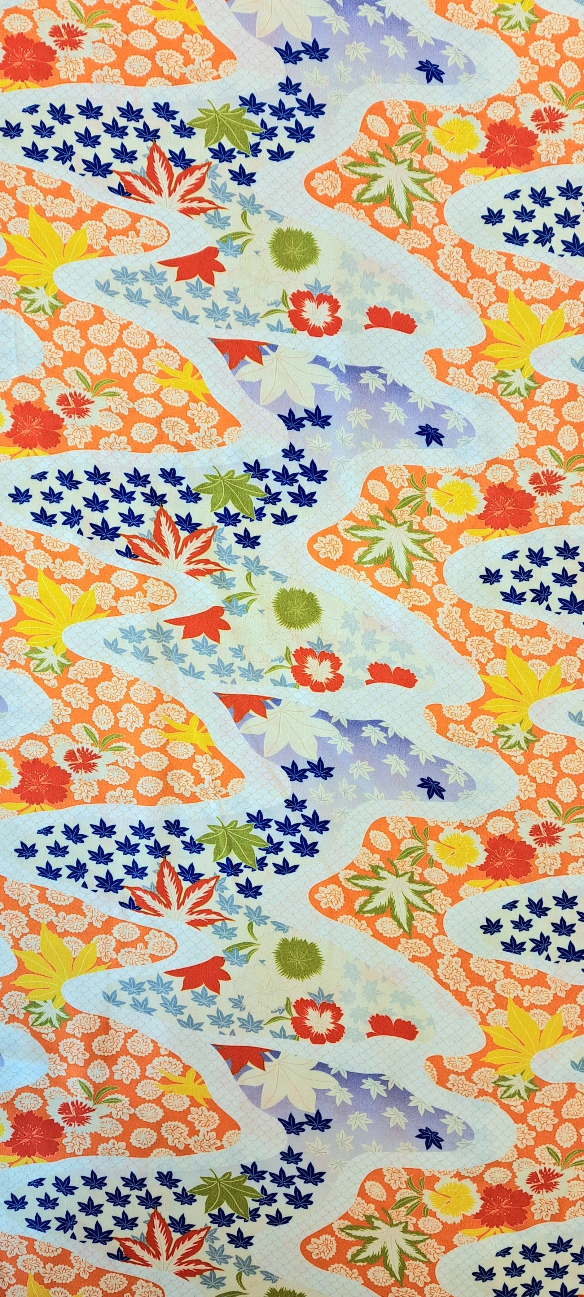 Serenity in Japan - Trailing Leaves Viscose Print