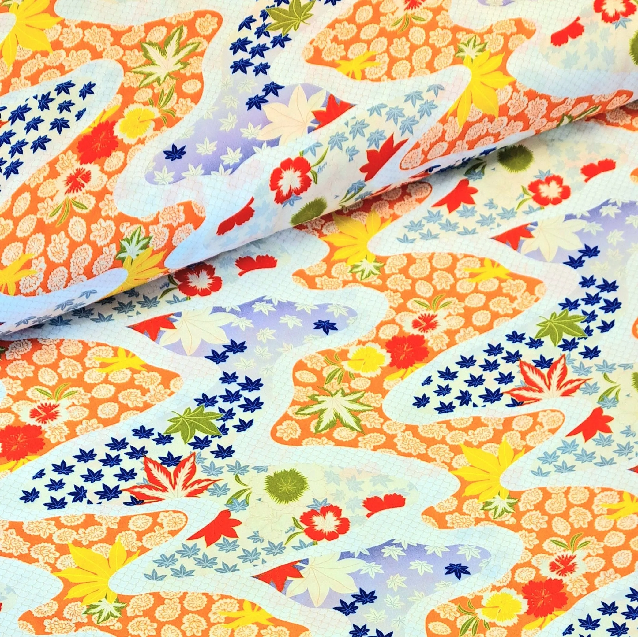Serenity in Japan - Trailing Leaves Viscose Print