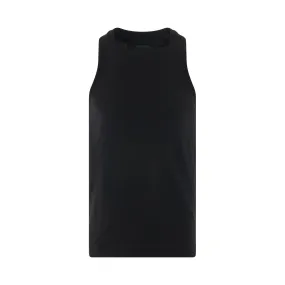 Slim Fit Tank Top with Square Collar in Black