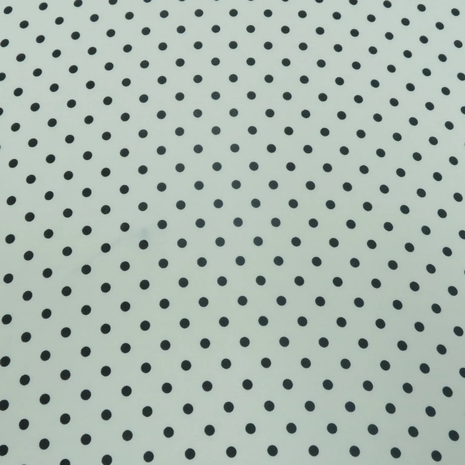 Small Black Polka Dots on White Background Printed Crepe Fabric