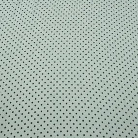 Small Black Polka Dots on White Background Printed Crepe Fabric