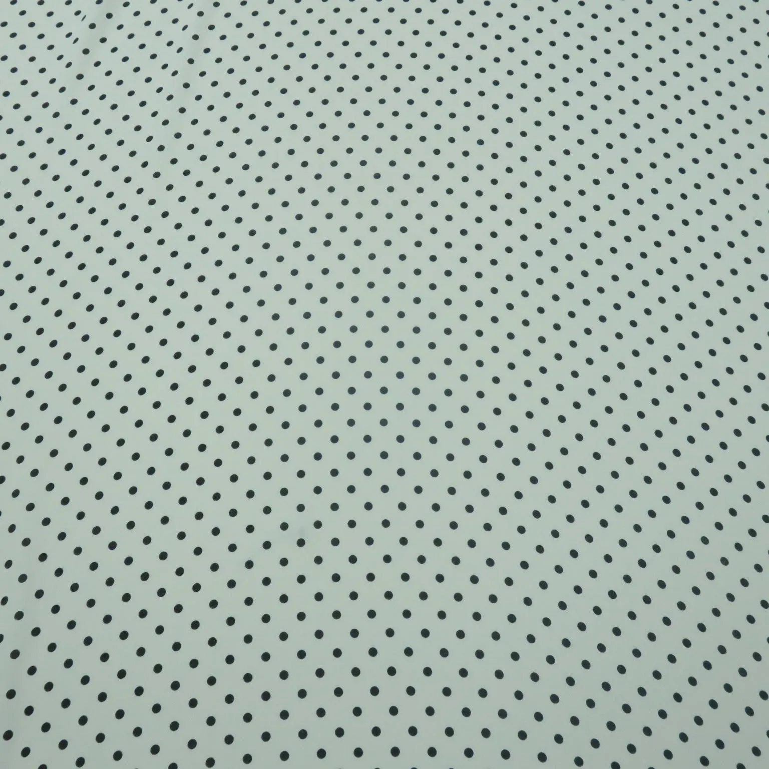 Small Black Polka Dots on White Background Printed Crepe Fabric