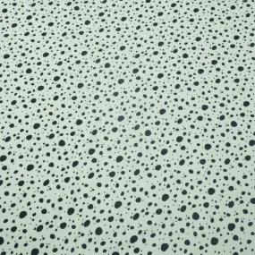 Small Navy Dots on White Background Printed Crepe Fabric