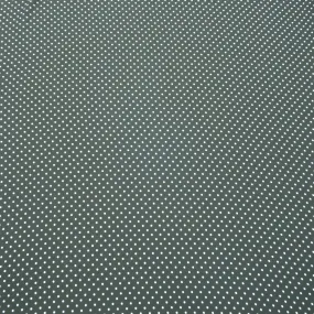 Small White Polka Dots on Black Background Printed Crepe Fabric