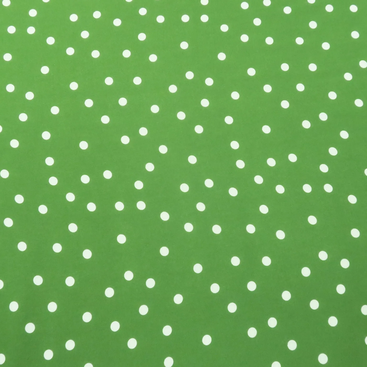 Small White Polka Dots on Moss Green Background Printed Crepe Fabric
