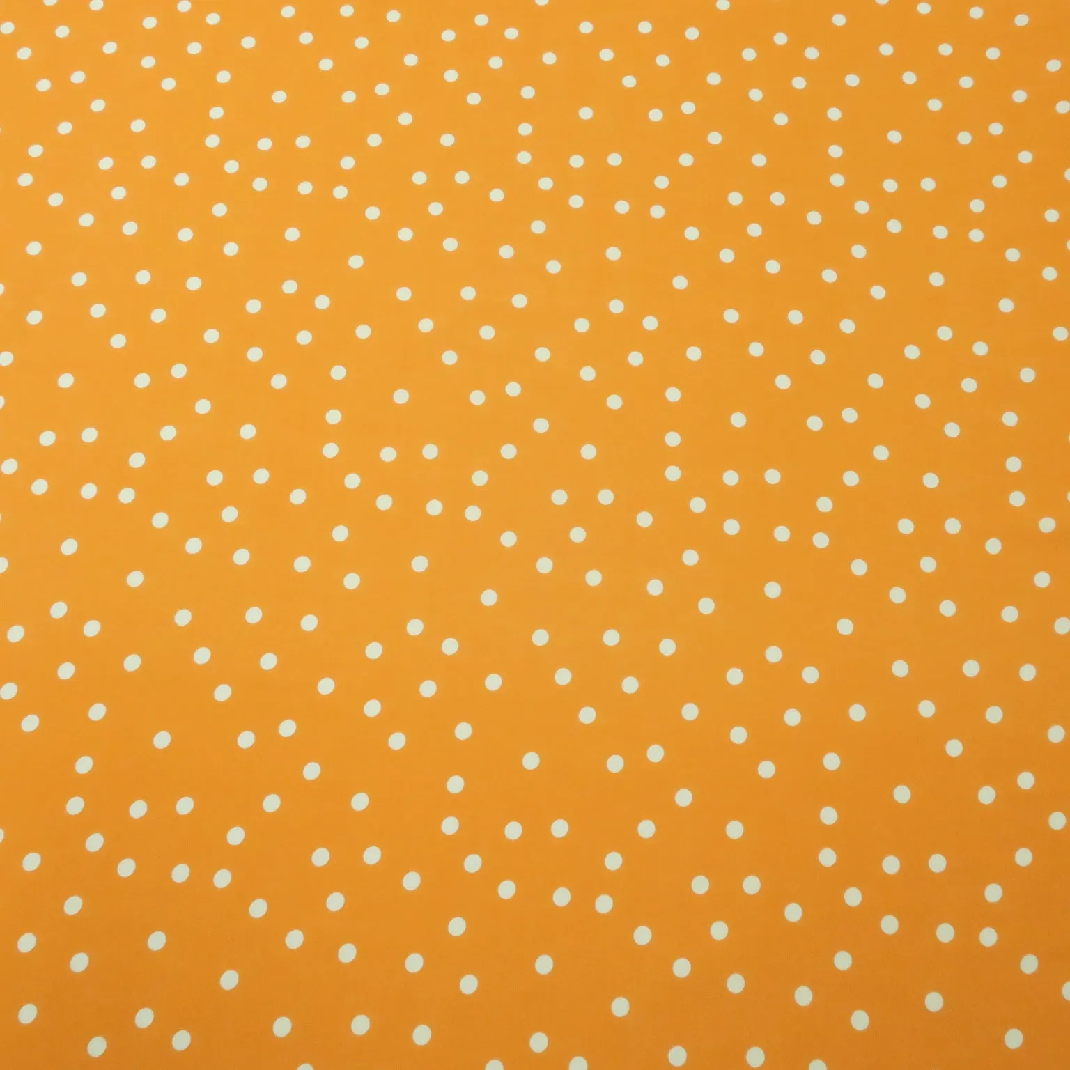 Small White Polka Dots on Orange Background Printed Crepe Fabric
