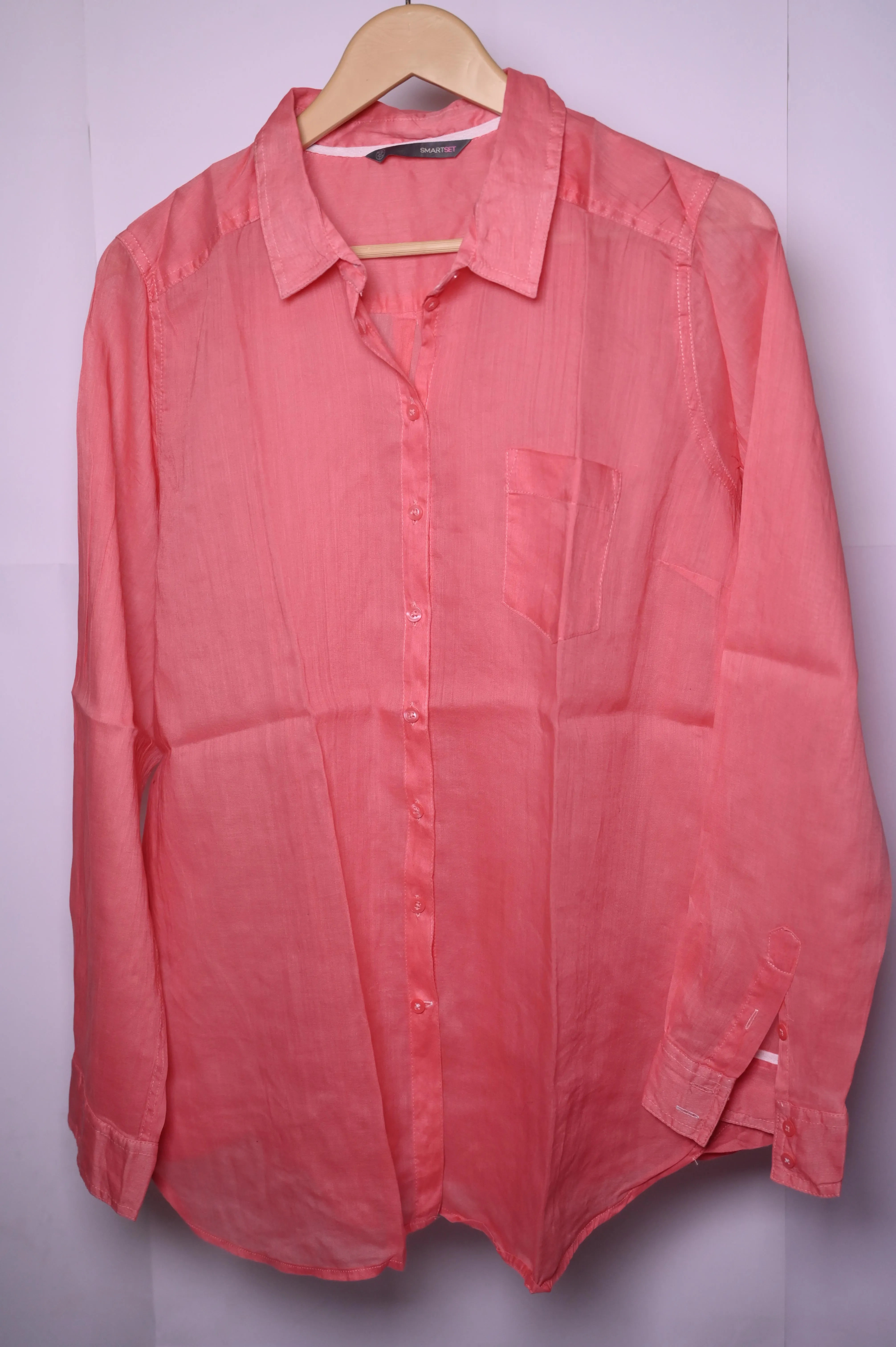 Smart Set XL Pink Button-Down Blouse