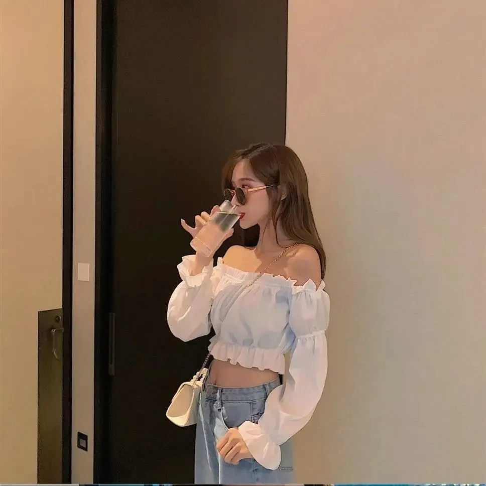 Solid Color O Neck Summer Blouse