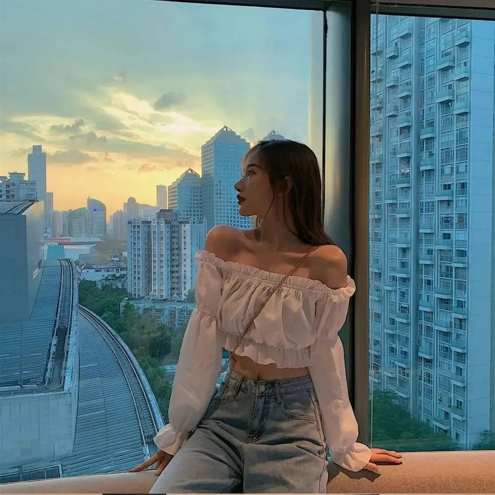 Solid Color O Neck Summer Blouse