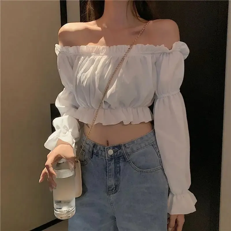 Solid Color O Neck Summer Blouse