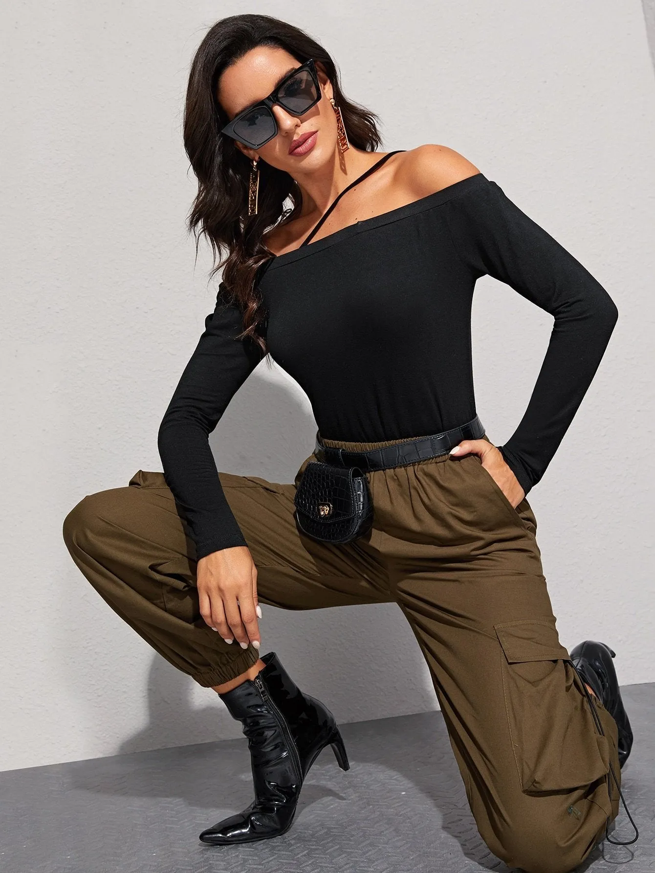 Solid Off The Shoulder Tee