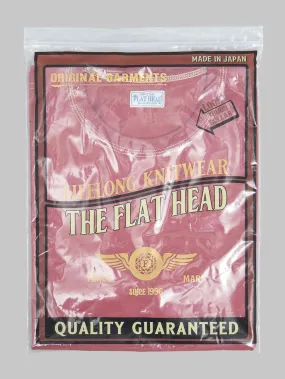 The Flat Head Loopwheeled Heavyweight Plain T-Shirt Light Red