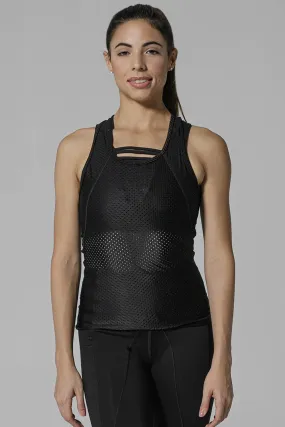 Twist & Shout Black Mesh Racerback Tank Top