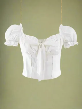 Vintage Ruffled Sweetheart Peasant Top