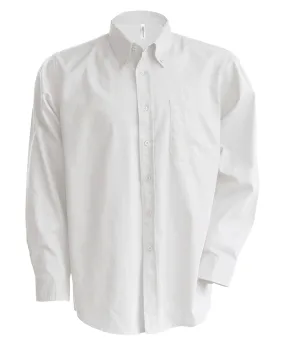 White - Men's long-sleeved Oxford shirt