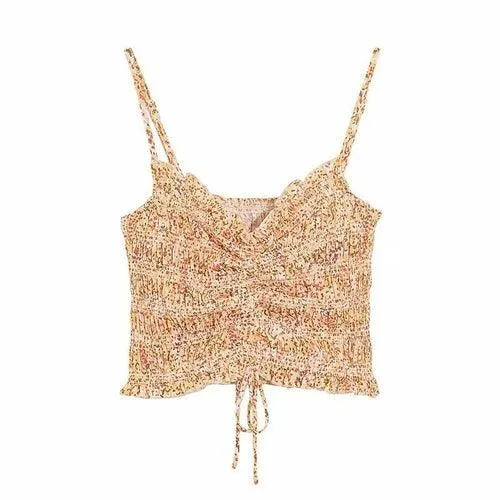 Women Floral Pirnted Sleeveless Camis Tops