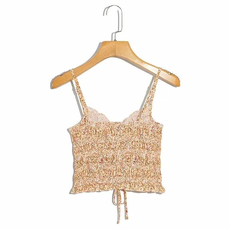 Women Floral Pirnted Sleeveless Camis Tops