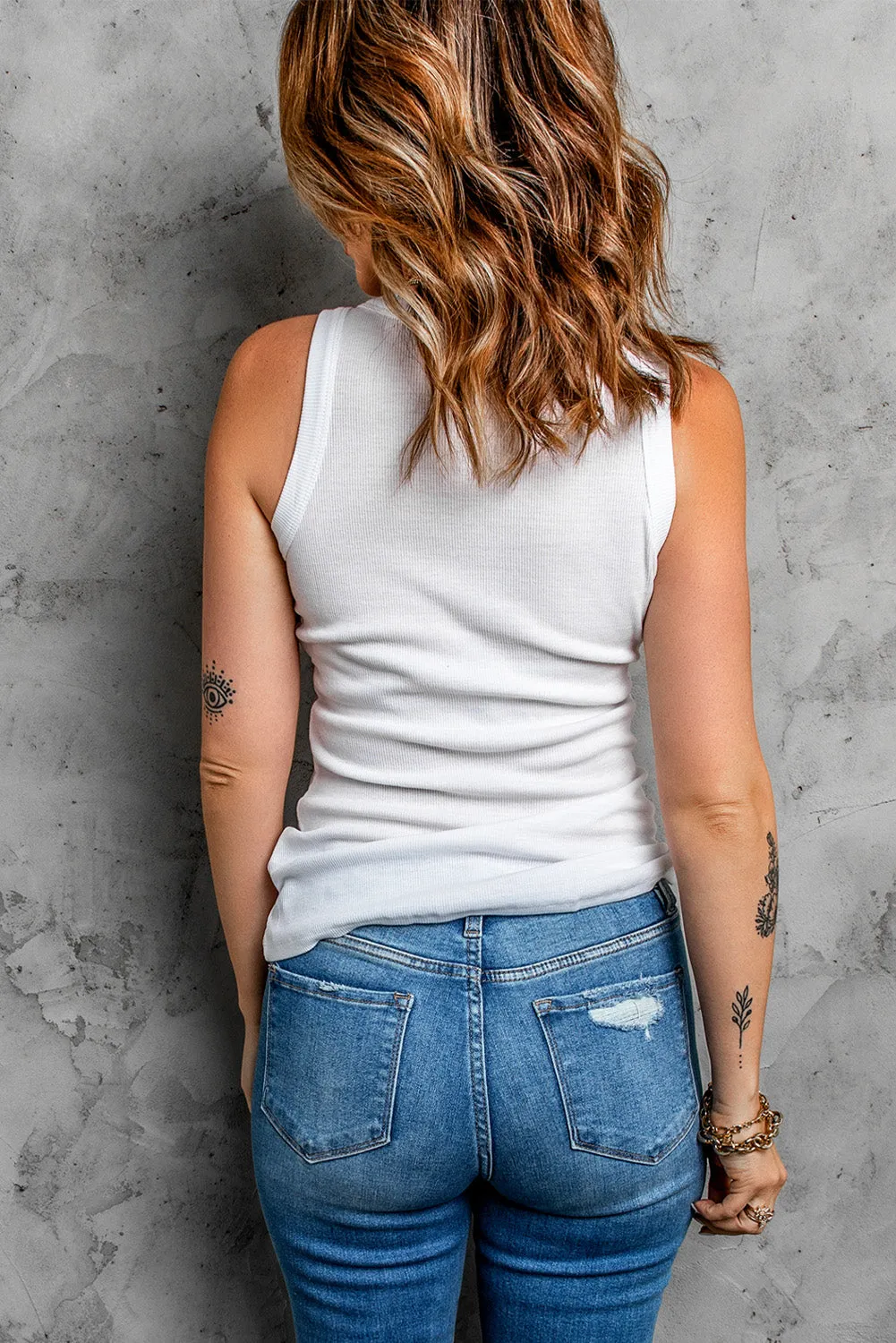 Women Summer Ribbed Basic Tank Top Love Rainbow Print Gay Pride Sleeveless Tops