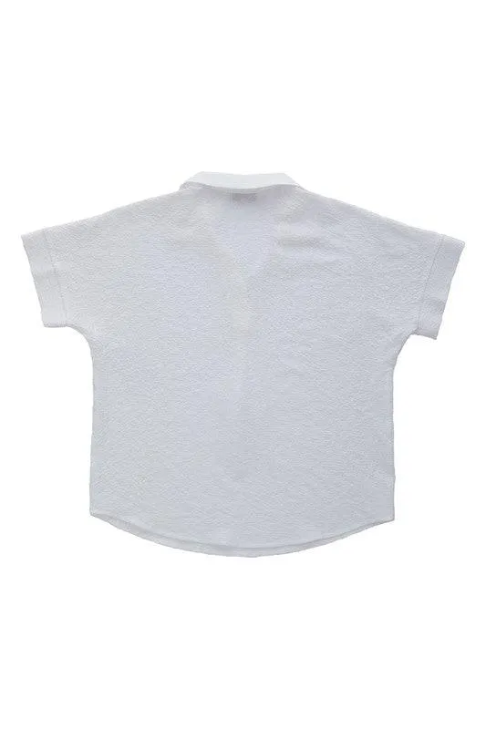 Womens Button Front Shirt Collared Blouse