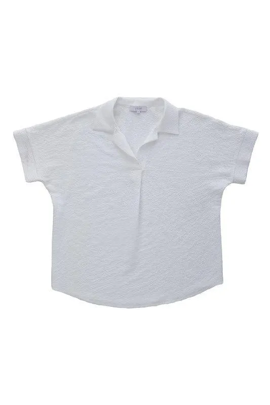 Womens Button Front Shirt Collared Blouse