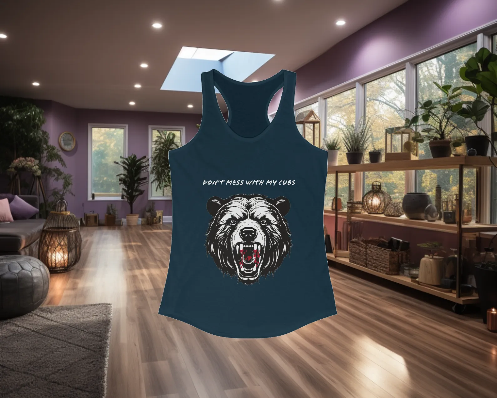 Women's "Mama Bear" Racerback Tank. Great For Yoga & The Gym. Gift For New Moms Gift For Mom Gift For Grandma. Birthday/Christmas Gift