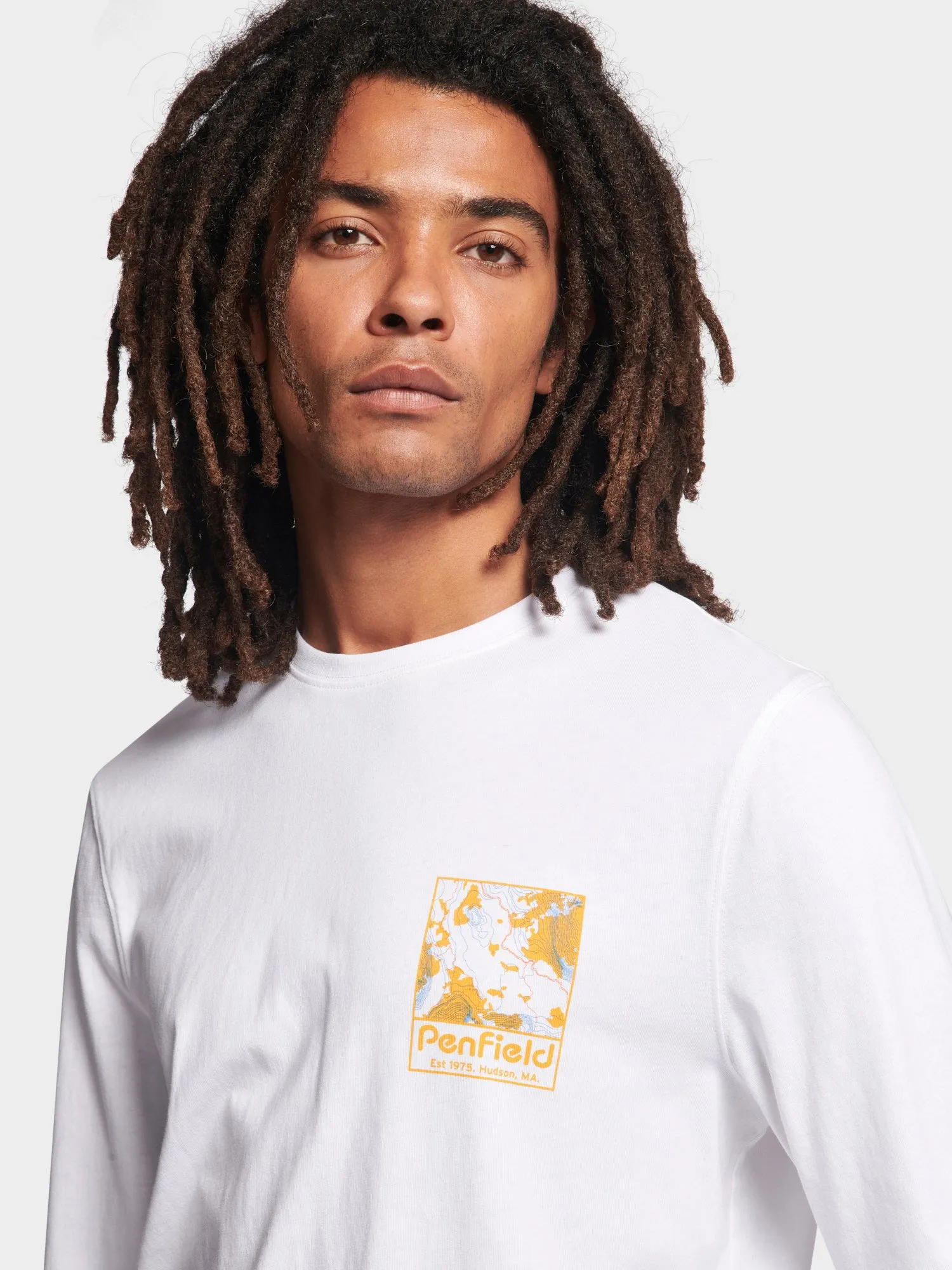 Yosemite Trail Satellite Long Sleeve T-Shirt in Bright White