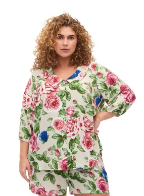 Zizzi Ruby Floral 3/4 Sleeved Blouse